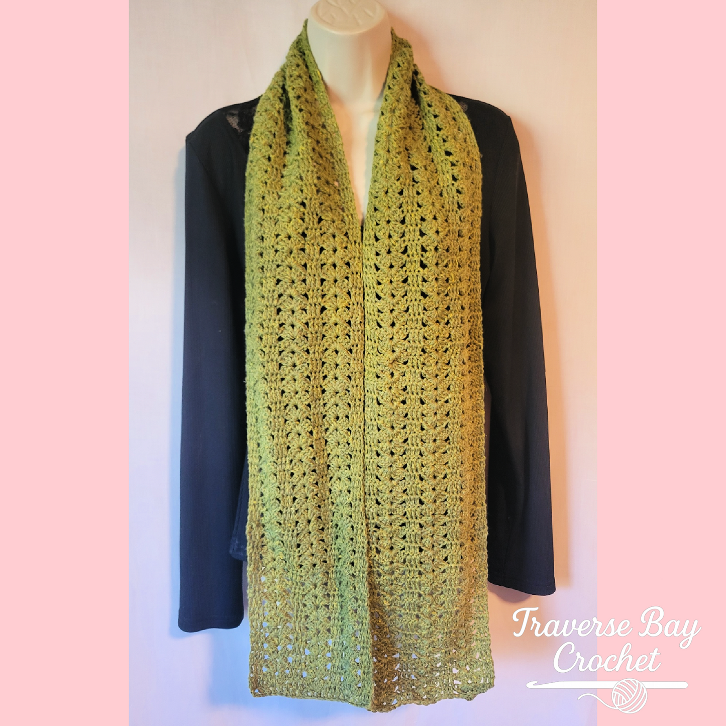 Crochet Shell Lace Scarf Pattern