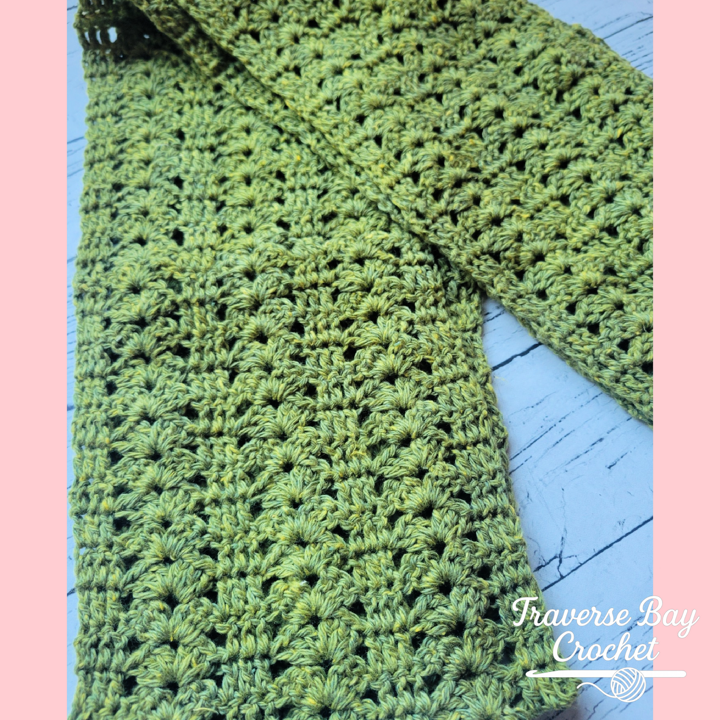 Crochet Shell Lace Scarf Pattern