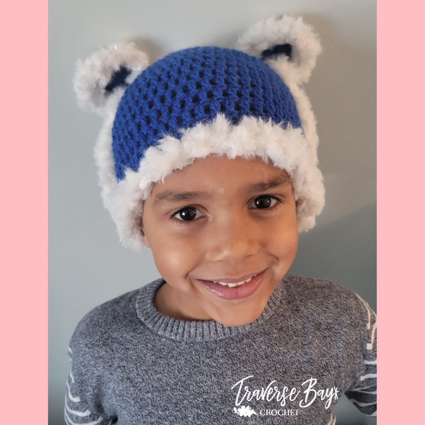 Crochet Fuzzy Bear Hat 3 Sizes Pattern