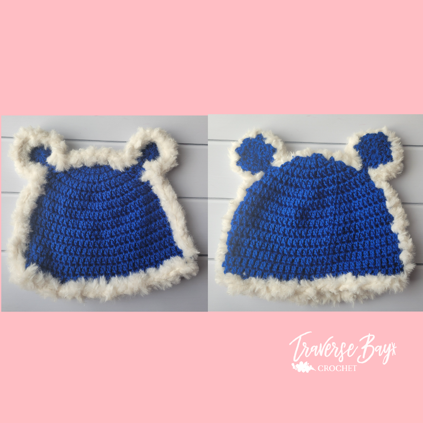 Crochet Fuzzy Bear Hat 3 Sizes Pattern