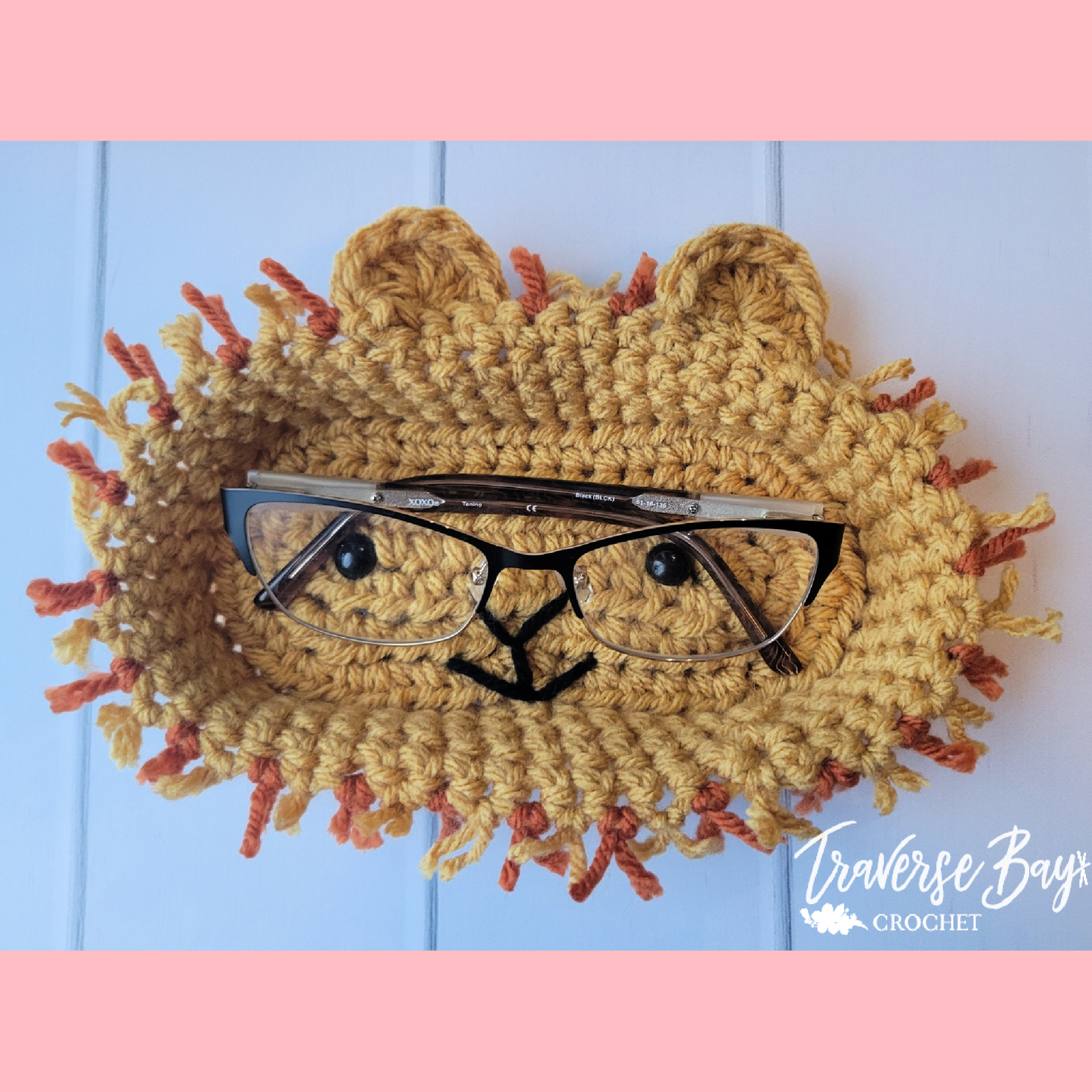 Crochet Lion Glasses Holder Pattern