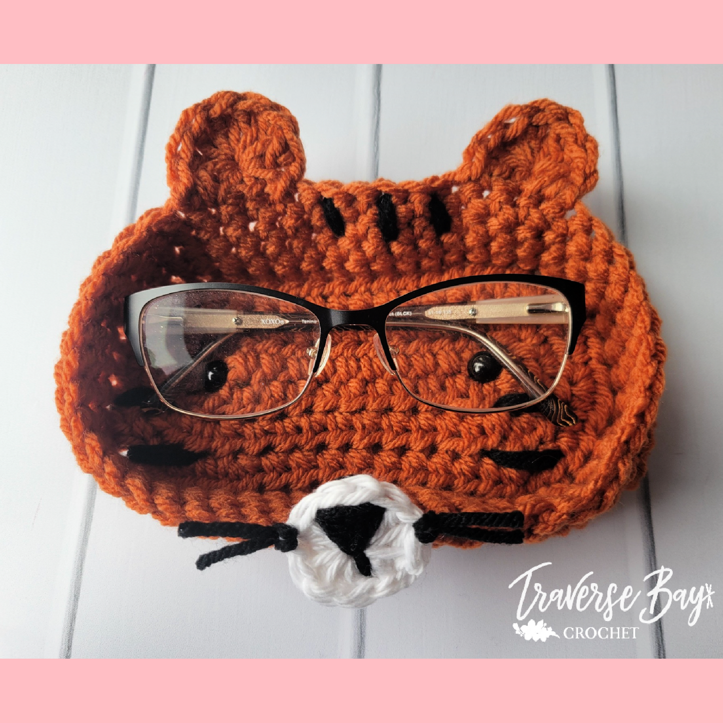 Crochet Tiger Glasses Holder Pattern