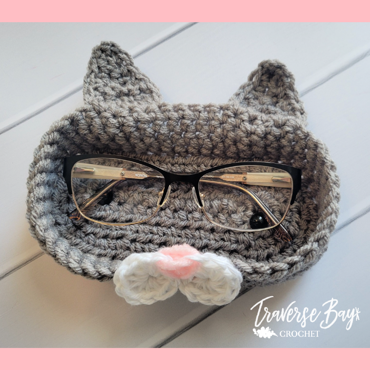 Crochet Cat Glasses Holder Pattern