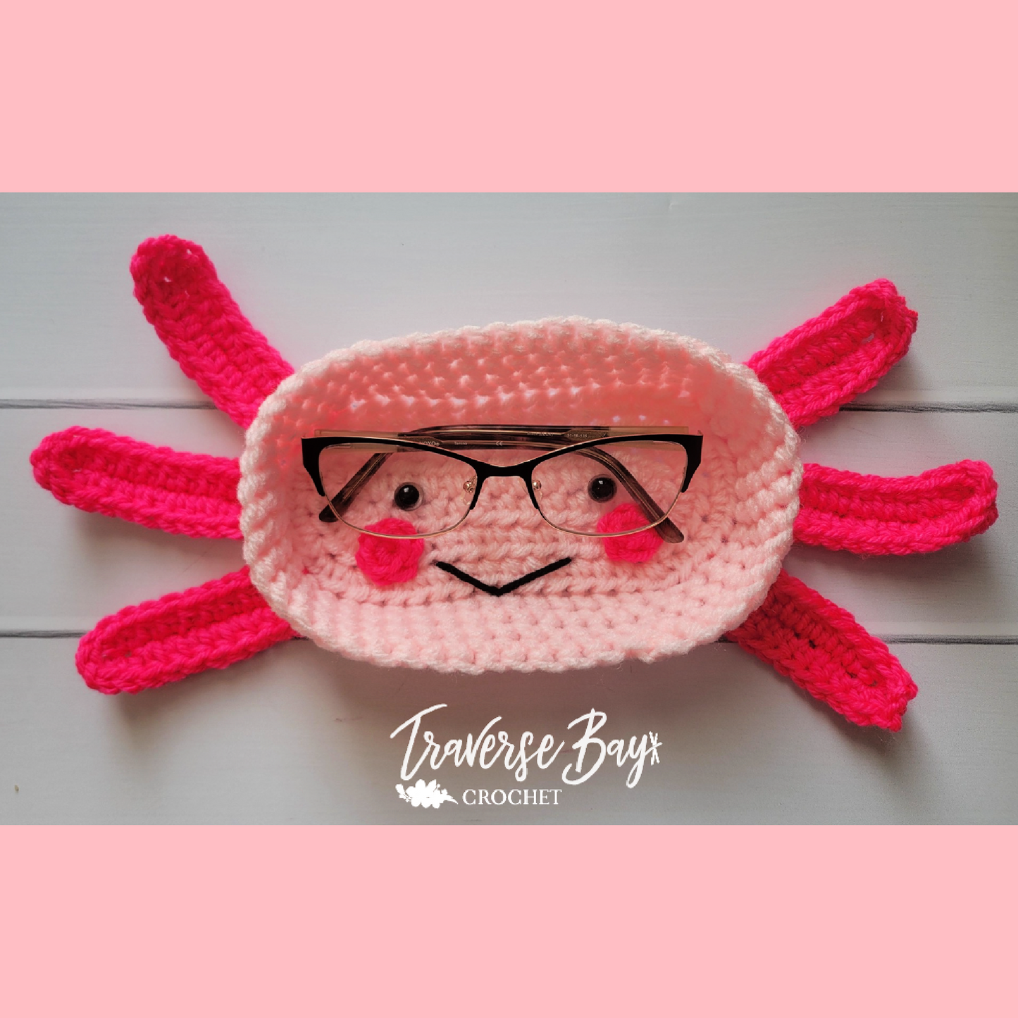 Crochet Axolotl Glasses Holder Pattern