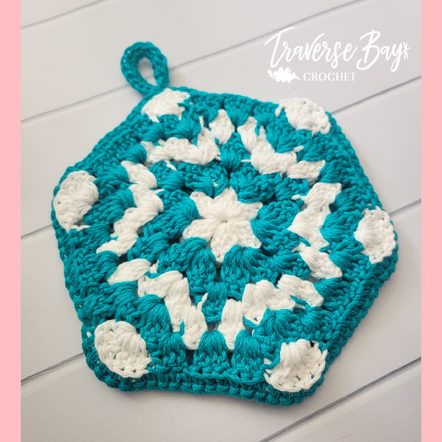 Crochet Granny Hexagon Hot Pad Pattern