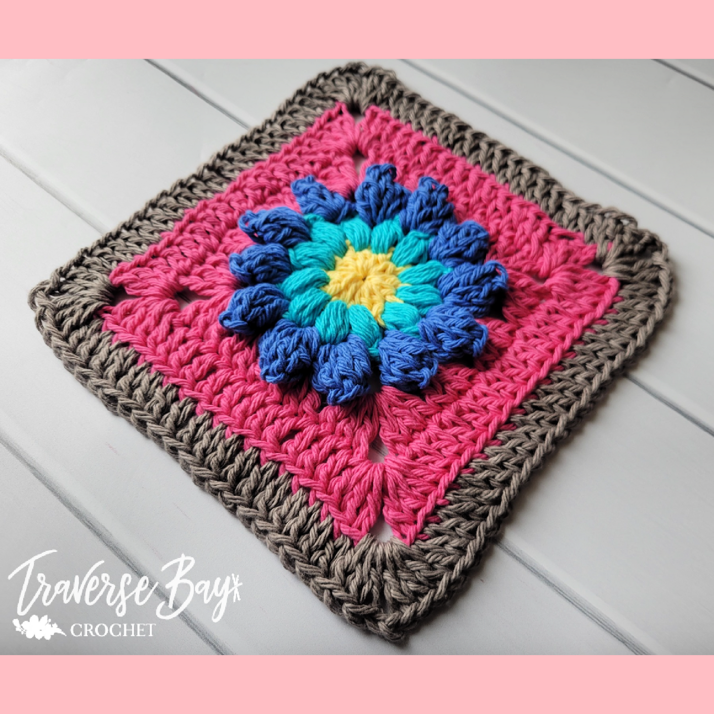 Crochet Color Burst Flower Granny Square Pattern