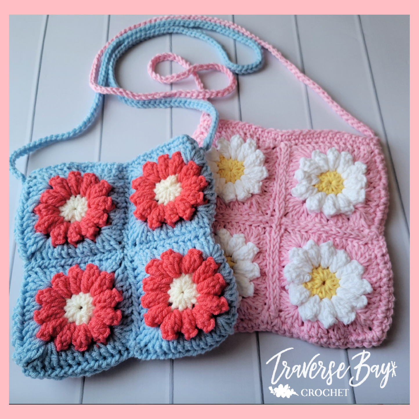 Crochet Flower Granny Square Crossbody Pattern