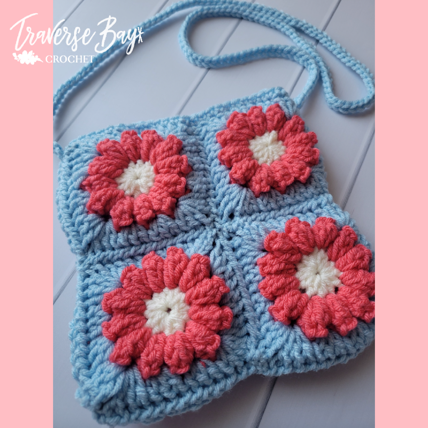 Crochet Flower Granny Square Crossbody Pattern
