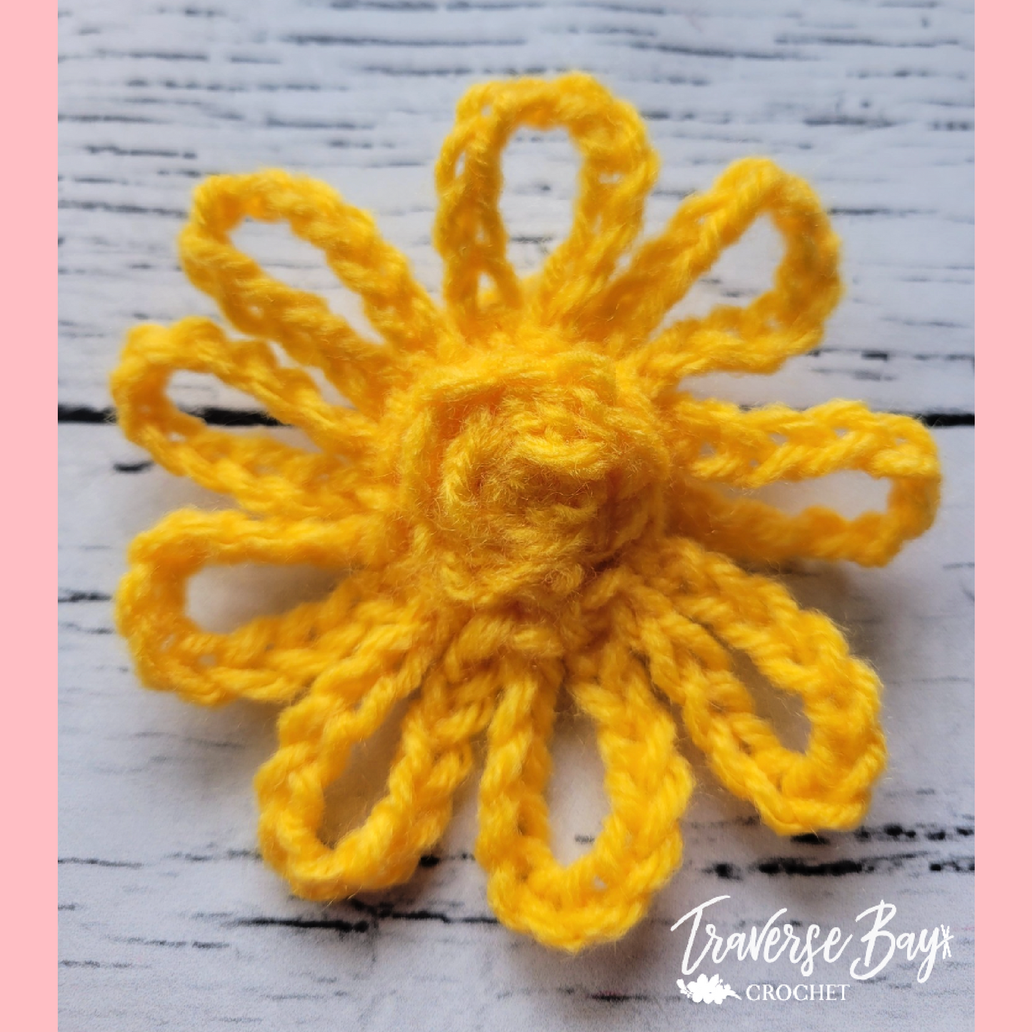 Crochet Chain Flower Pattern Appliqué