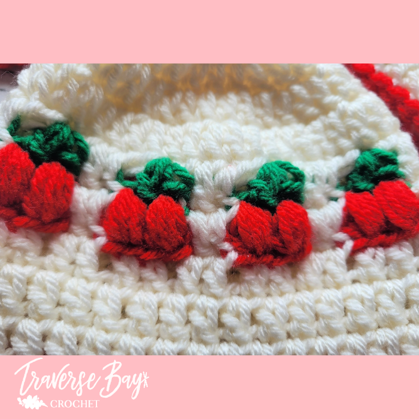 Crochet Cherry Beanie Pattern 5 Sizes