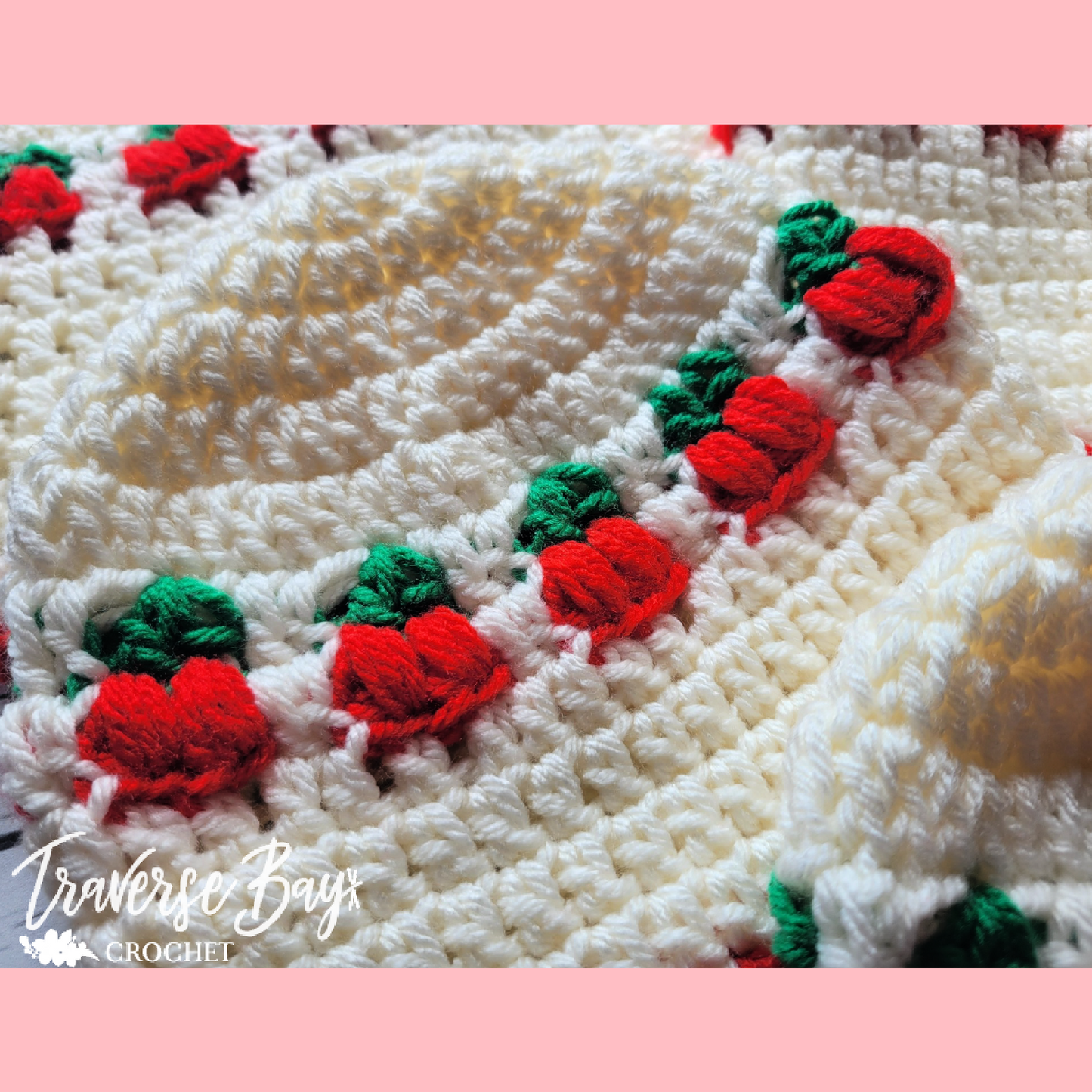Crochet Cherry Beanie Pattern 5 Sizes