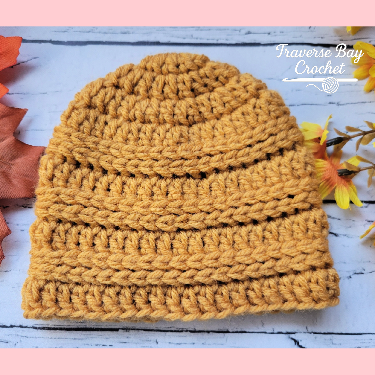 Crochet Double Ridge Beanie Pattern 5 Sizes
