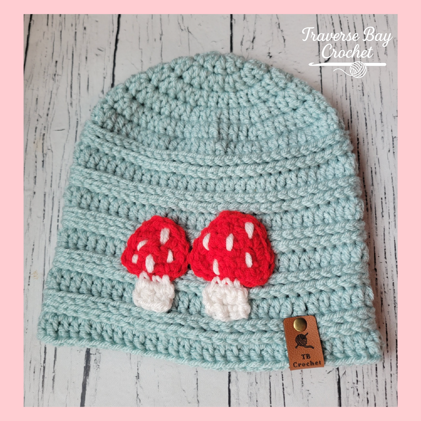 Crochet Mushroom Beanie Pattern 5 Sizes