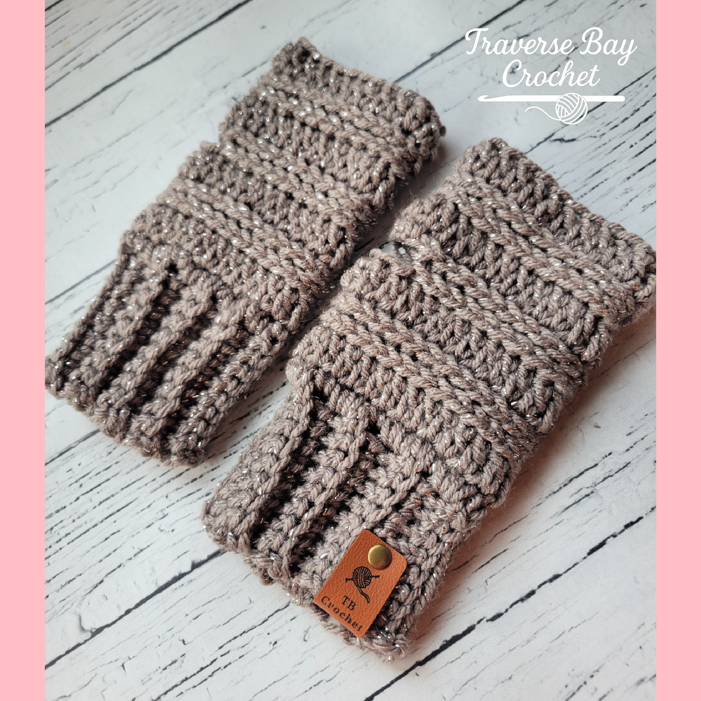 Crochet Double Ridge Fingerless Mittens Pattern