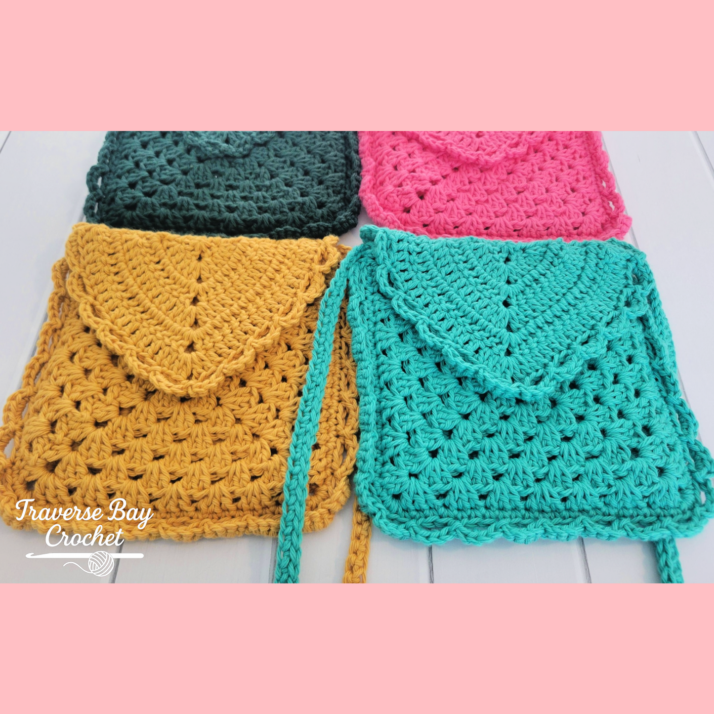 Crochet Scalloped Crossbody Bag Purse Child Adult Pattern