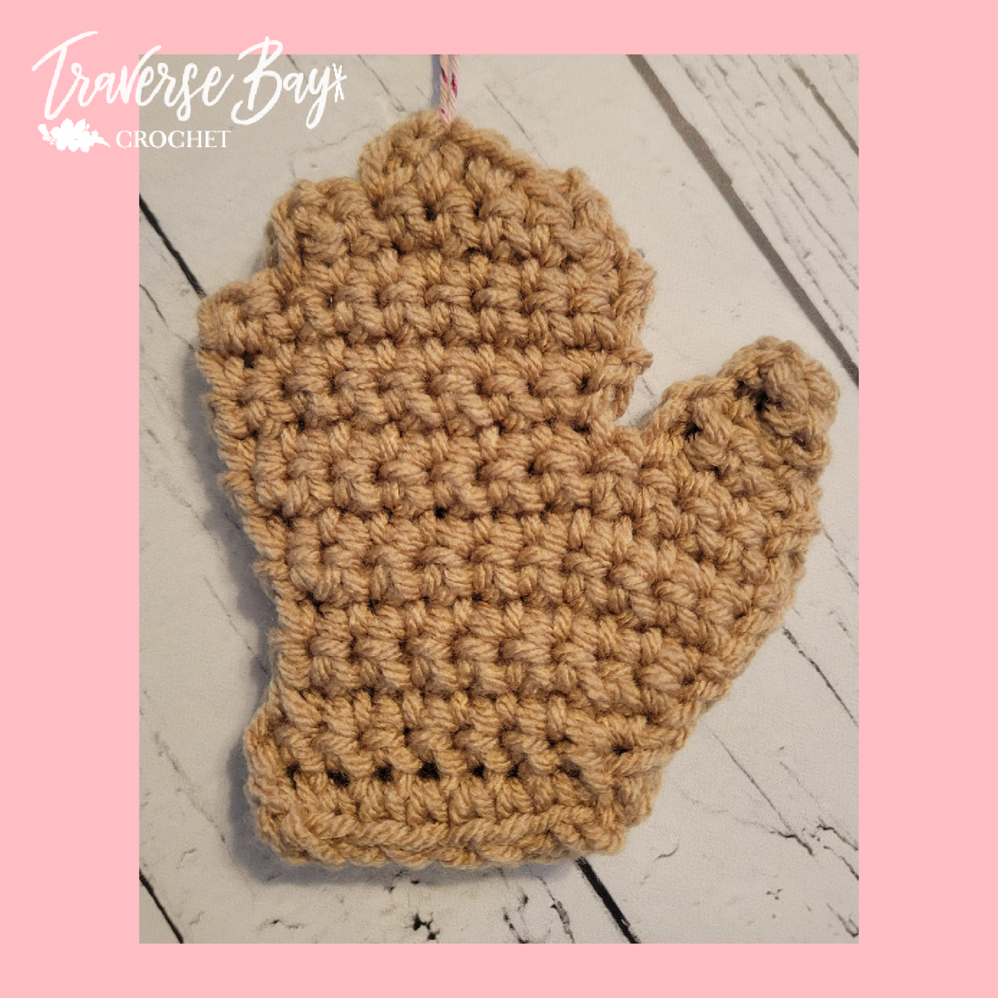 Crochet Michigan Lower Peninsula Mitten Appliqué Ornament Pattern