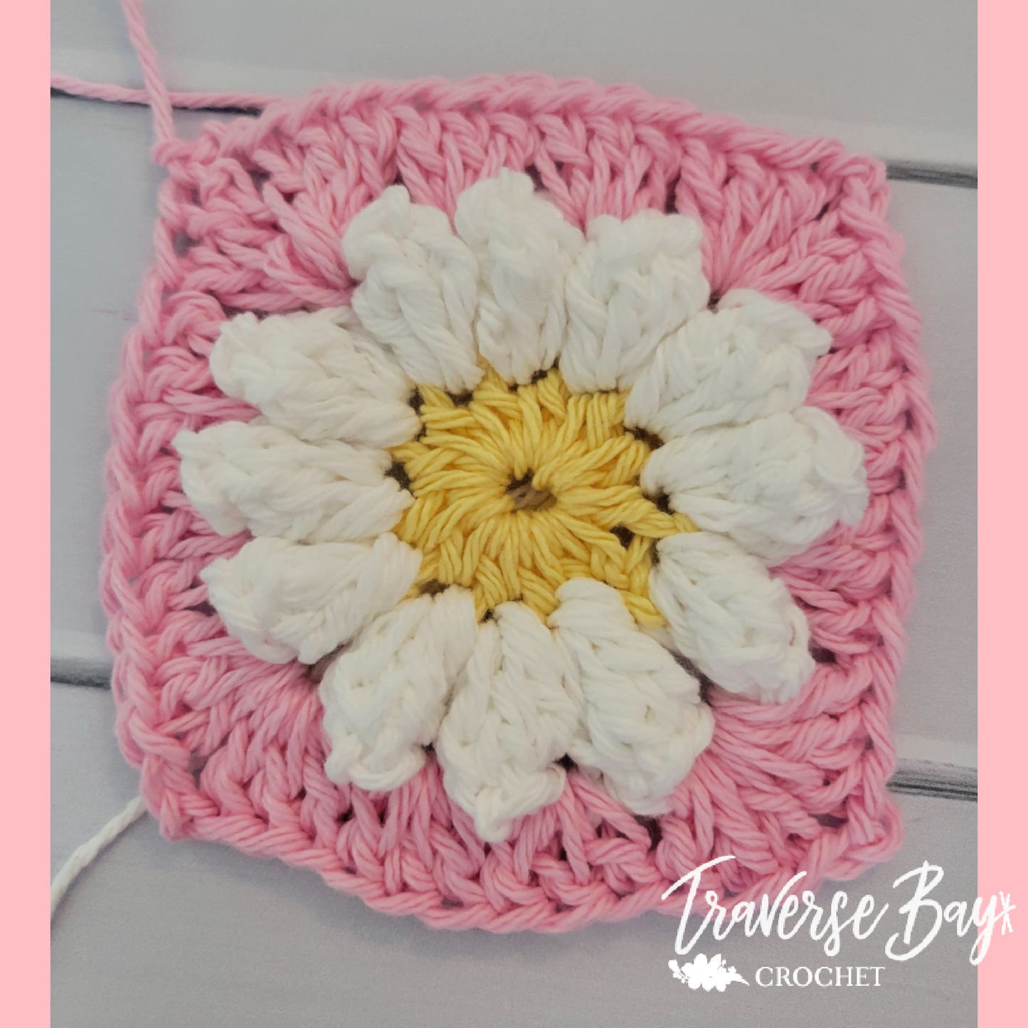 Crochet Granny Popcorn Flower Square Pattern