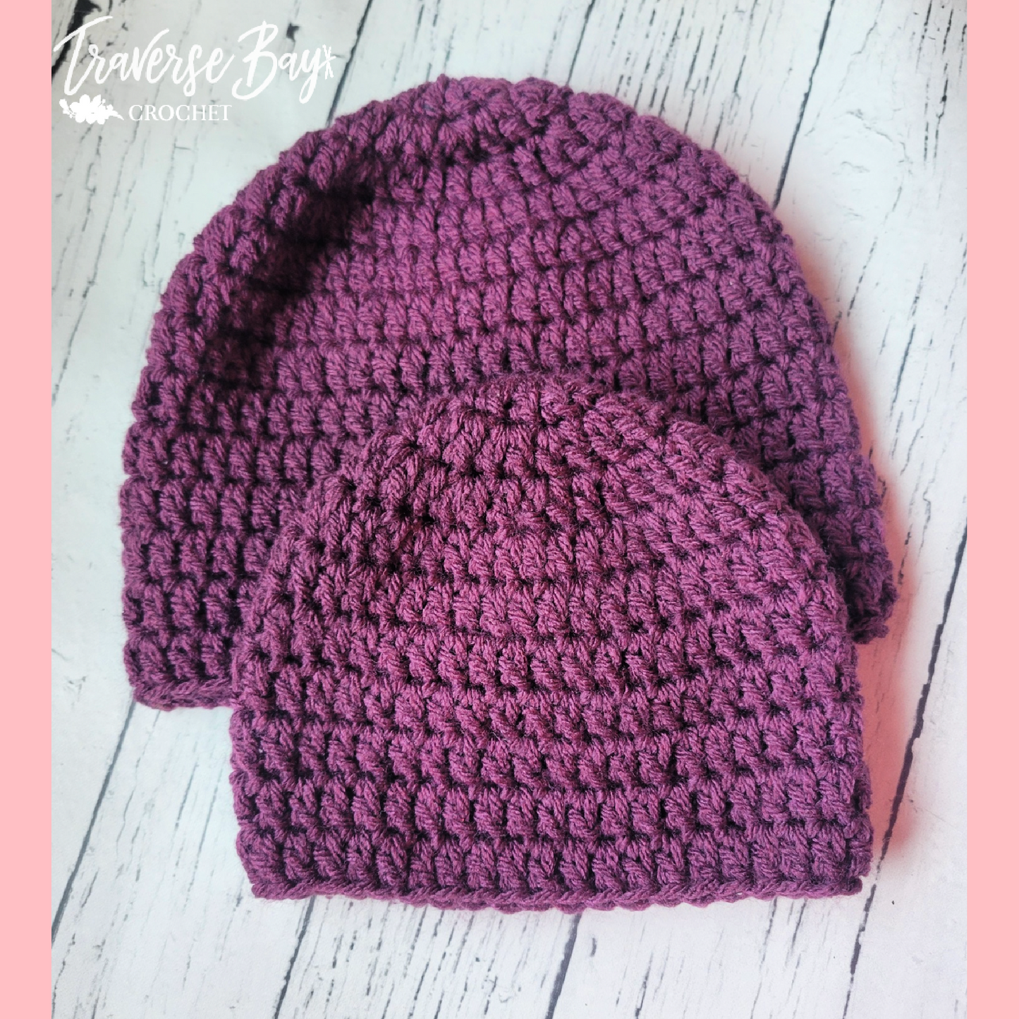 Crochet Double Crochet Beanie Pattern 6 Sizes