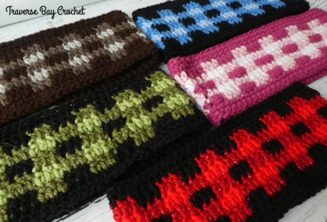 Crochet Plaid Headband Set Pattern