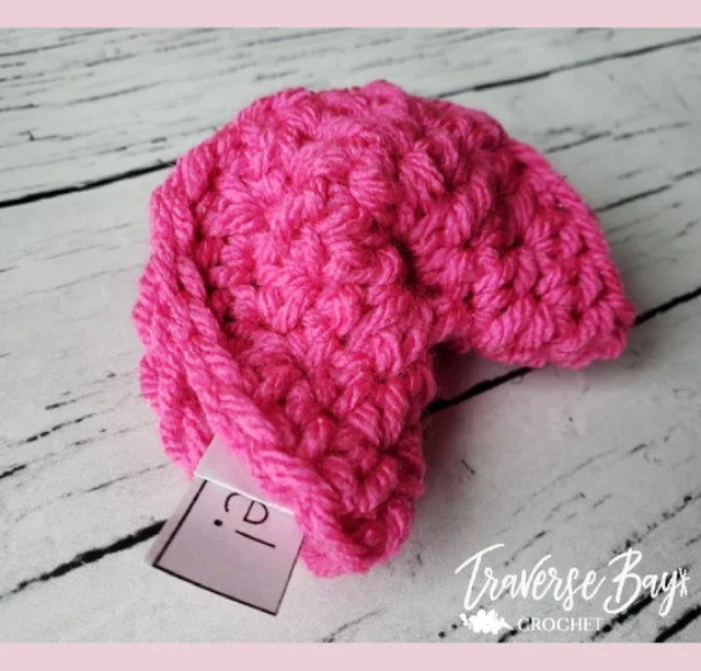 Crochet Valentine Fortune Cookie Pattern
