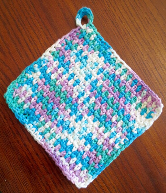 Crochet Moss Stitch Dishcloth Pattern