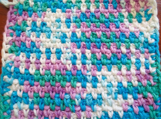 Crochet Moss Stitch Dishcloth Pattern