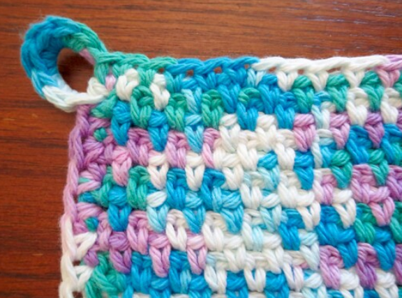 Crochet Moss Stitch Dishcloth Pattern