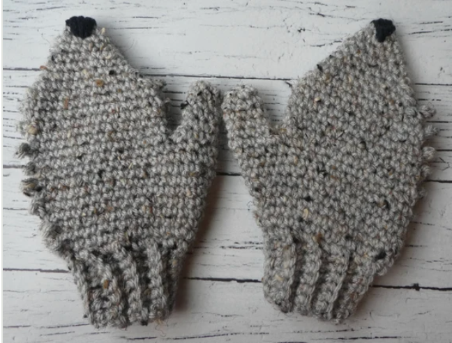 Crochet Kids Hedgehog Mitten Pattern