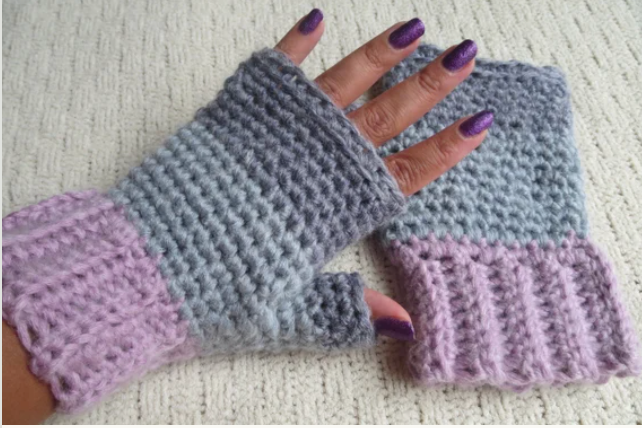 Crochet Adult Fingerless Mitten Pattern