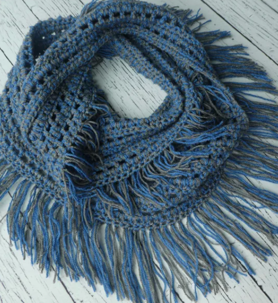 Crochet Fringe Cowl Pattern
