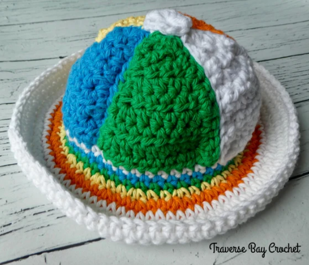 Crochet Beach Ball Sun Hat Pattern