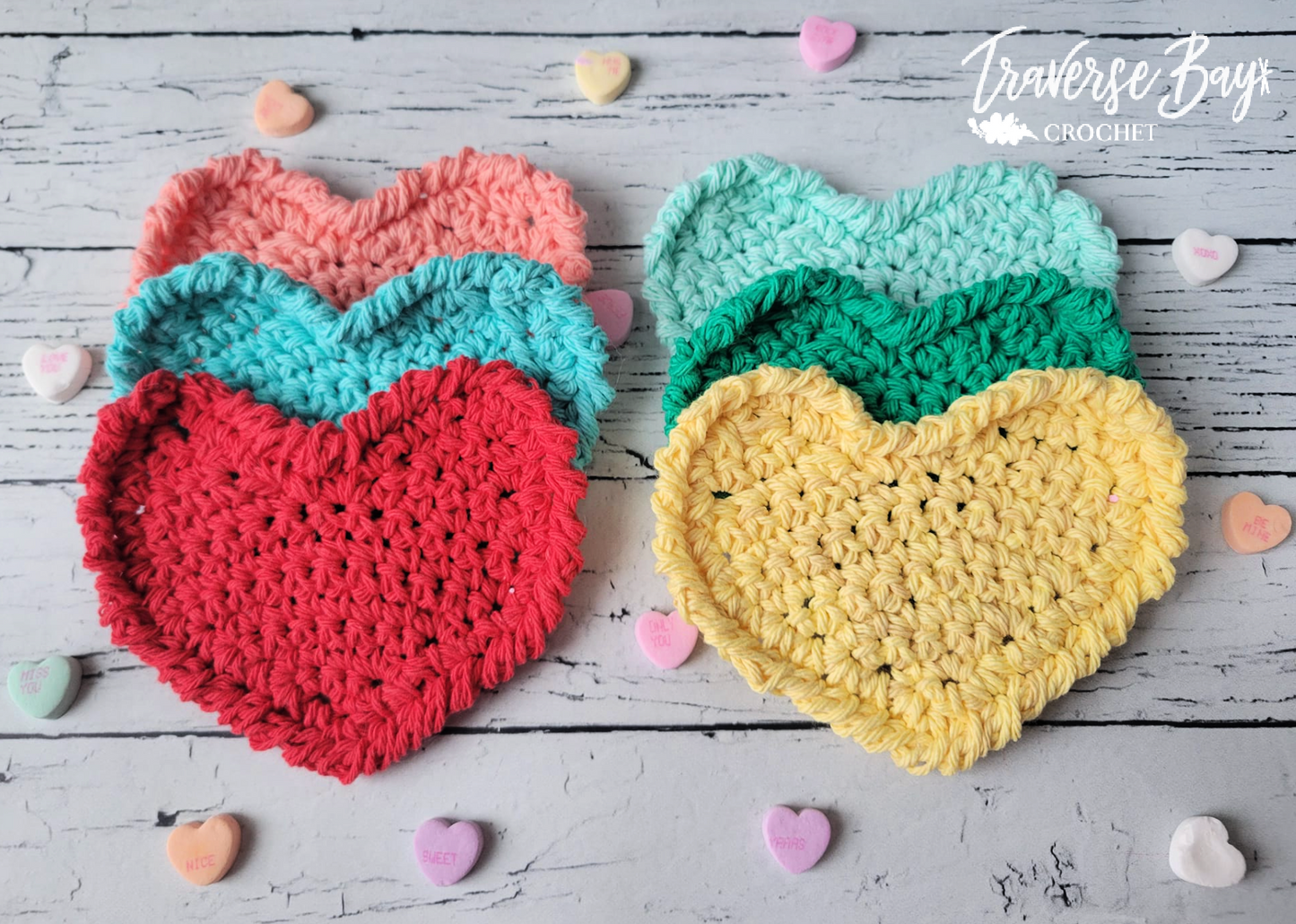 Crochet Heart Coaster Pattern
