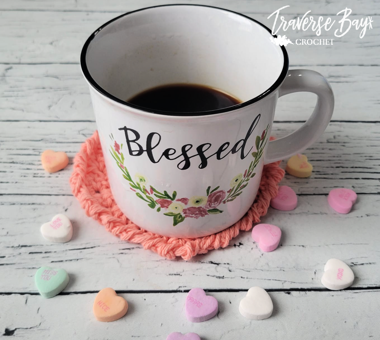 Crochet Heart Coaster Pattern