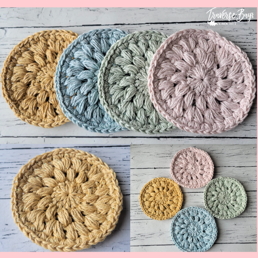 Crochet Puff Coaster Pattern