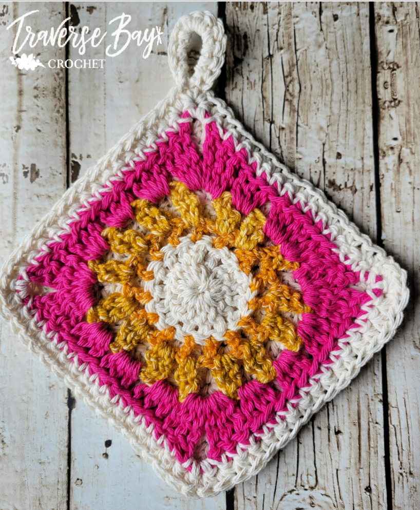 Crochet Sunshine Hot Pad Potholder Pattern