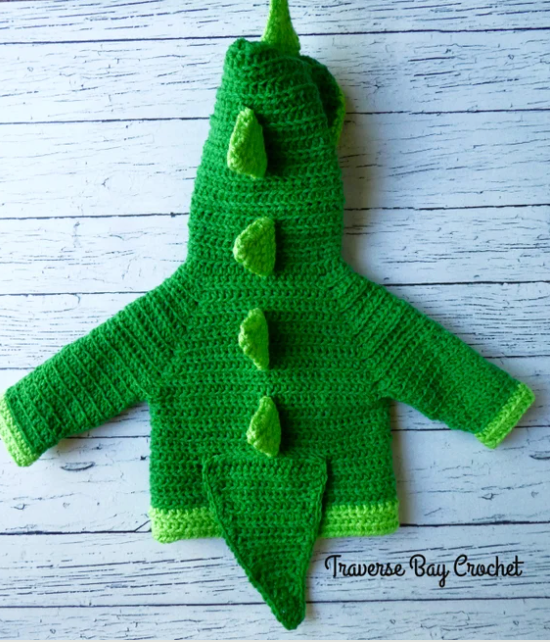 Crochet Dinosaur Baby Cardigan Pattern