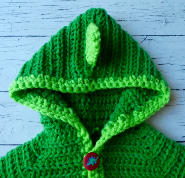 Crochet Dinosaur Baby Cardigan Pattern