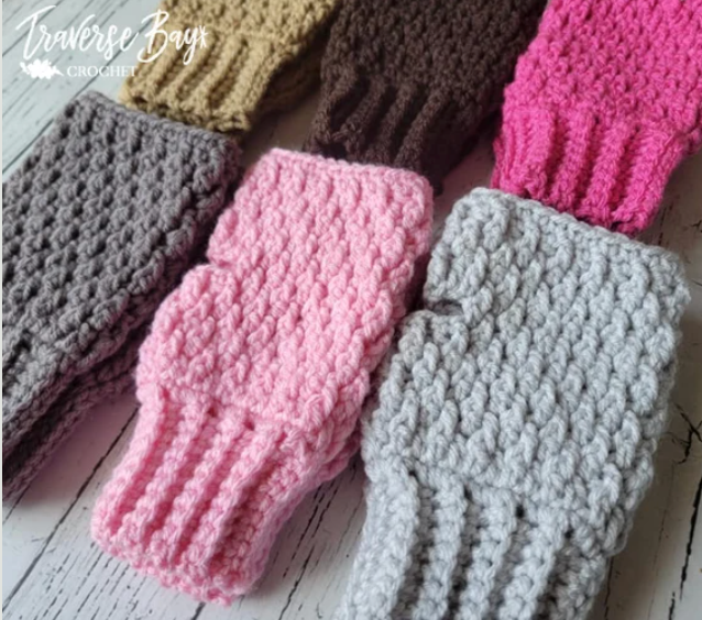 Crochet Alpine Fingerless Gloves Pattern