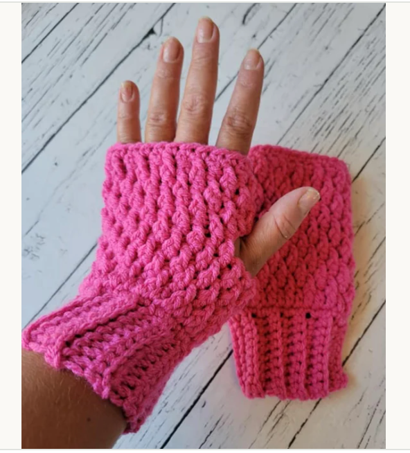 Crochet Alpine Fingerless Gloves Pattern