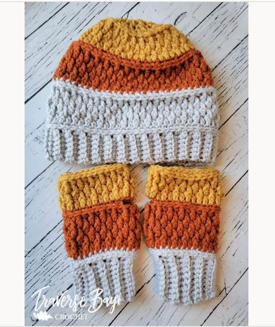 Crochet Tri Alpine Fingerless Gloves Pattern