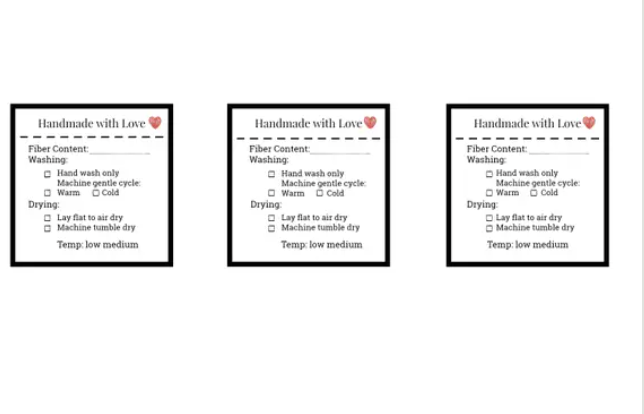 Crochet Printable Care Instruction Tags