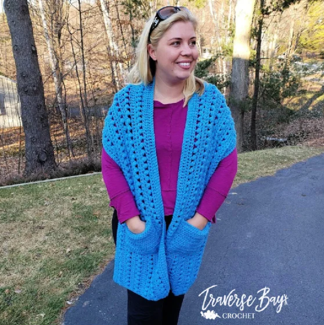 Crochet Pocket Shawl Pattern