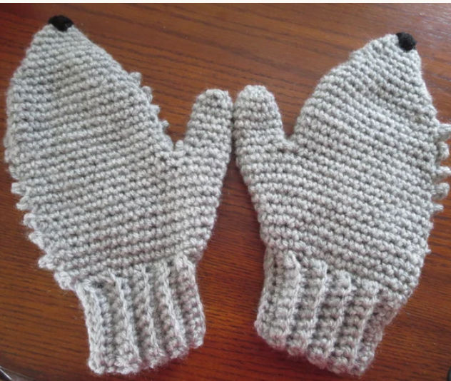 Crochet Adult Hedgehog Mittens