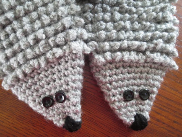 Crochet Adult Hedgehog Mittens