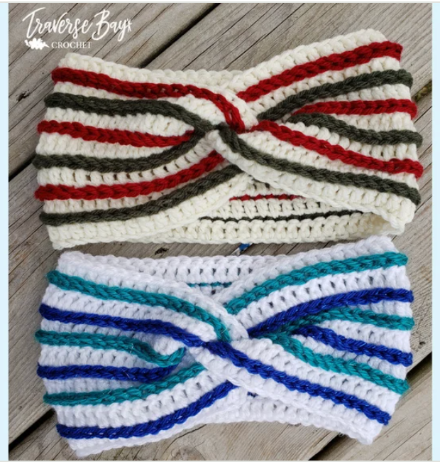 Crochet Stripe Twist Headband Pattern