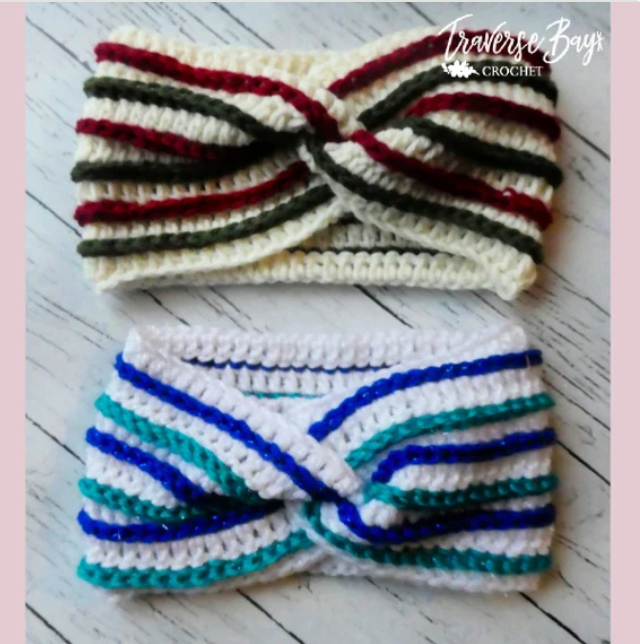 Crochet Stripe Twist Headband Pattern