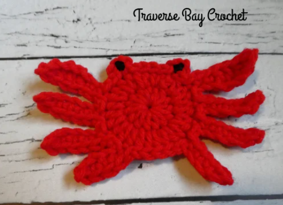Crochet Crab Applique Pattern