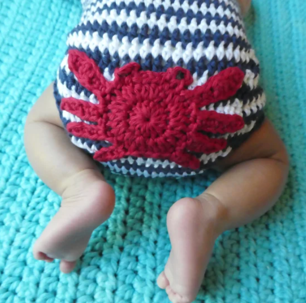 Crochet Crab Applique Pattern