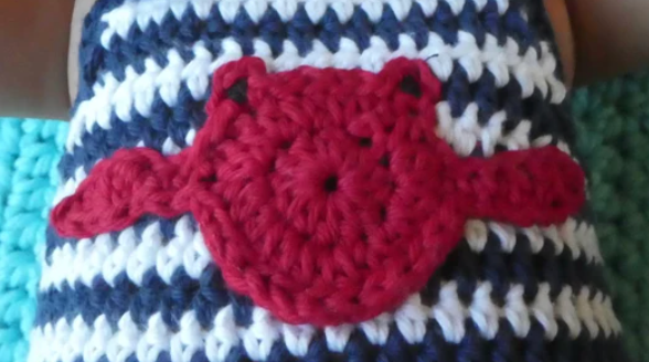 Crochet Crab Applique Pattern