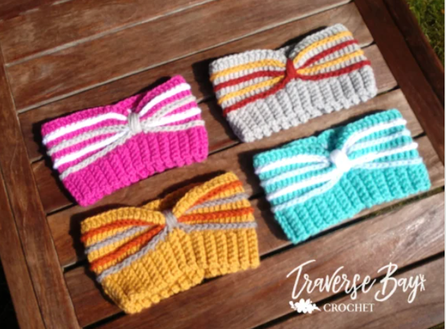 Crochet Striped Headband Pattern